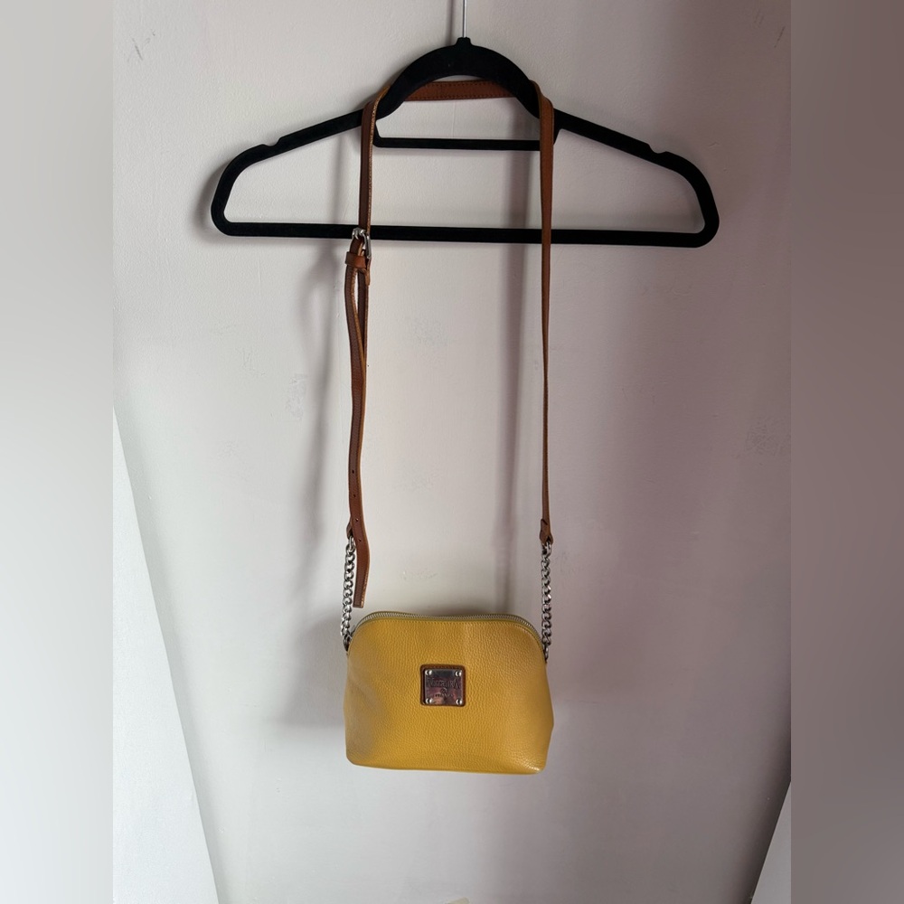 Valentina Yellow Leather Crossbody Bag